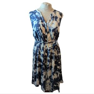 Torrid sz3 (3X) Midi-challis Blue & white Button-front shirt dress EUC